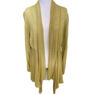 Marks & Spencer Linen Cardigan Open Long Waterfall Midweight Chic Poetcore, XL